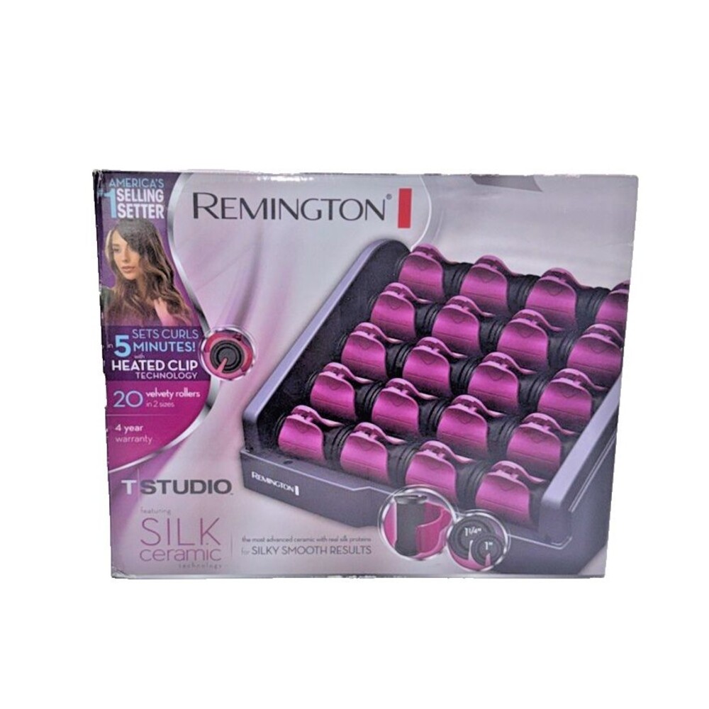 Remington Ceramic Silk Hot Rollers Hair Curlers H-9097 T Studio Set Of 20 NEW